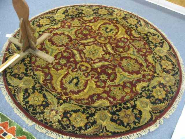 Appraisal: Mahal Persian Handmade Round Rug fancy florals burgandy indigio field