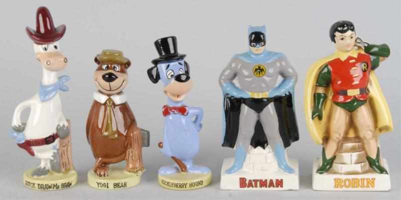 Appraisal: Lot of Ceramic Character Figures Description Includes Batman and Robin