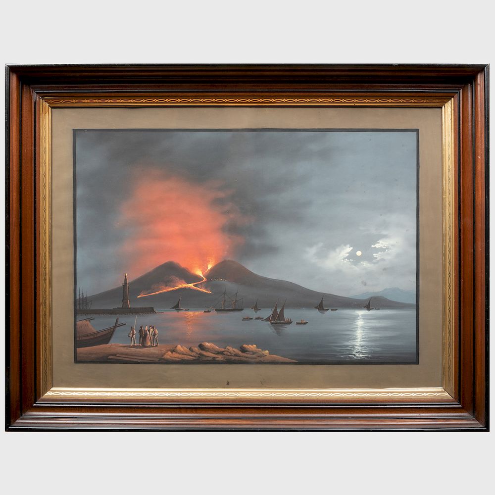 Appraisal: Italian School Mount Vesuvius Italian School Mount Vesuvius Gouache on