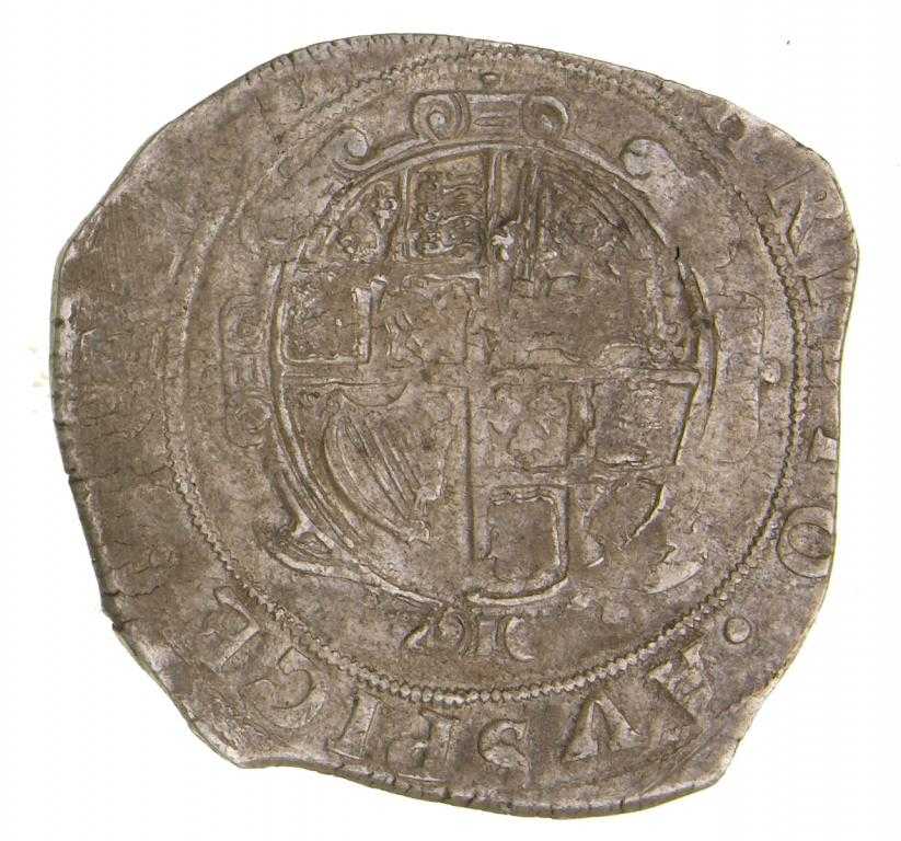 Appraisal: CHARLES I HALFCROWN - mm triangle in circle poorly struck