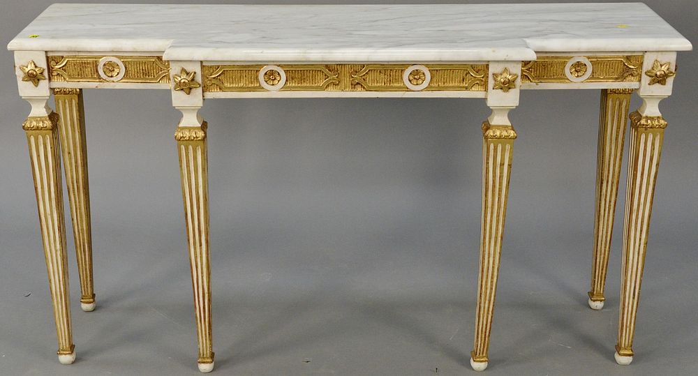 Appraisal: Italian neoclassical marble top side table with marble top white