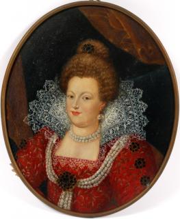 Appraisal: PORTRAIT OF MARIA DE' MEDICI OIL ON COPPER PORTRAIT MINIATURE