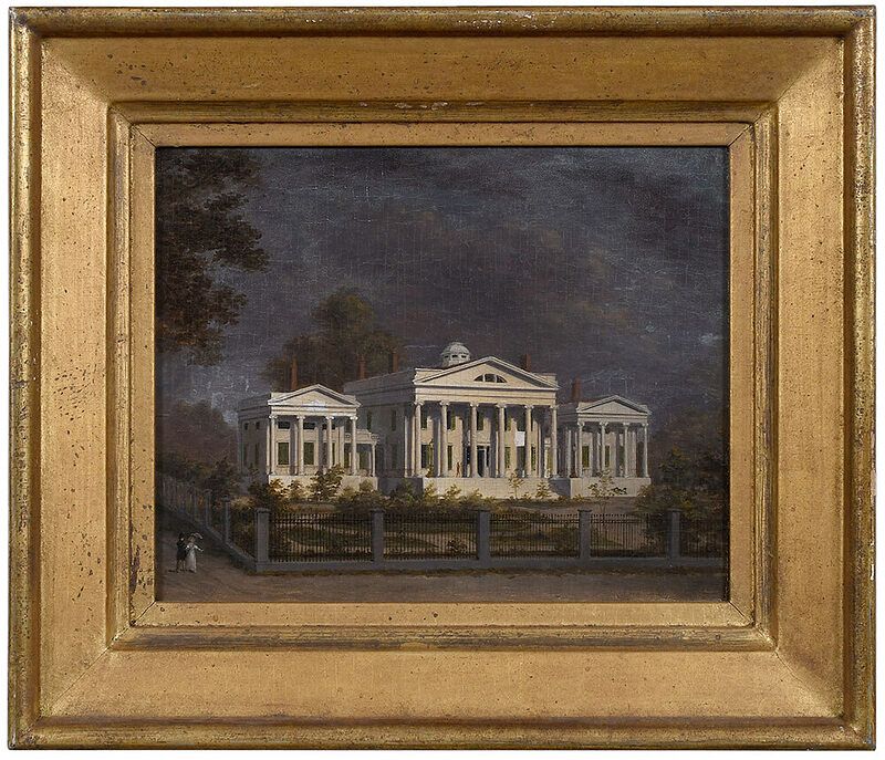 Appraisal: American School Painting th Century Capitol Building said to be