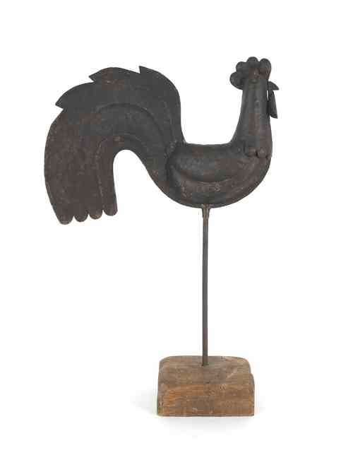 Appraisal: Tin rooster weathervane early th c h