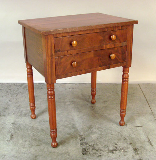 Appraisal: Sheraton mixed woods work table th c h w