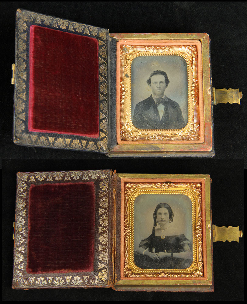 Appraisal: - Two Early Photography Cases Lot of two early photographs