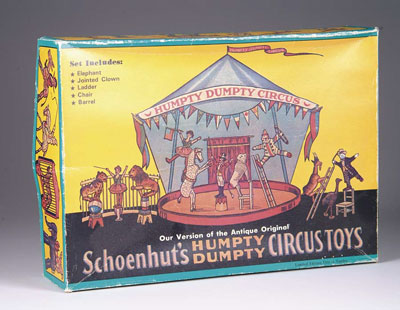 Appraisal: SHACKMAN CIRCUS FIGURES Box contains Shackman s version of original