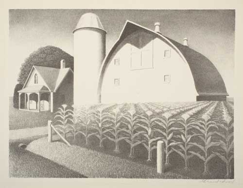 Appraisal: GRANT WOOD Fertility Lithograph x mm x inches wide margins