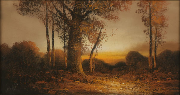 Appraisal: Hobbs American early th century Autumn scene at dusk pastel