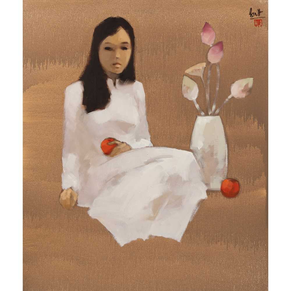 Appraisal: NGUYEN THANH BINH VIETNAMESE - FLOWER GIRL Oil on canvas