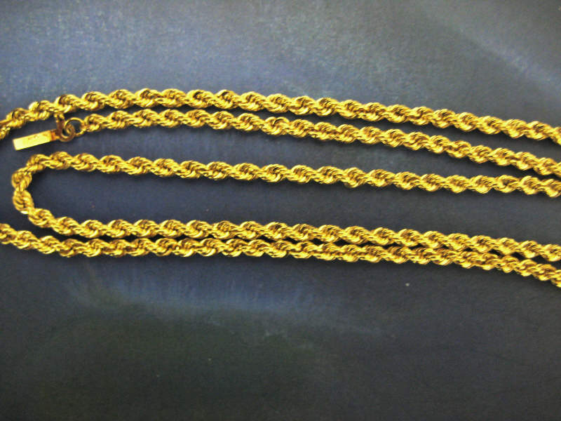 Appraisal: GOLD ROPE CHAIN yellow gold rope chain Length inches Weight