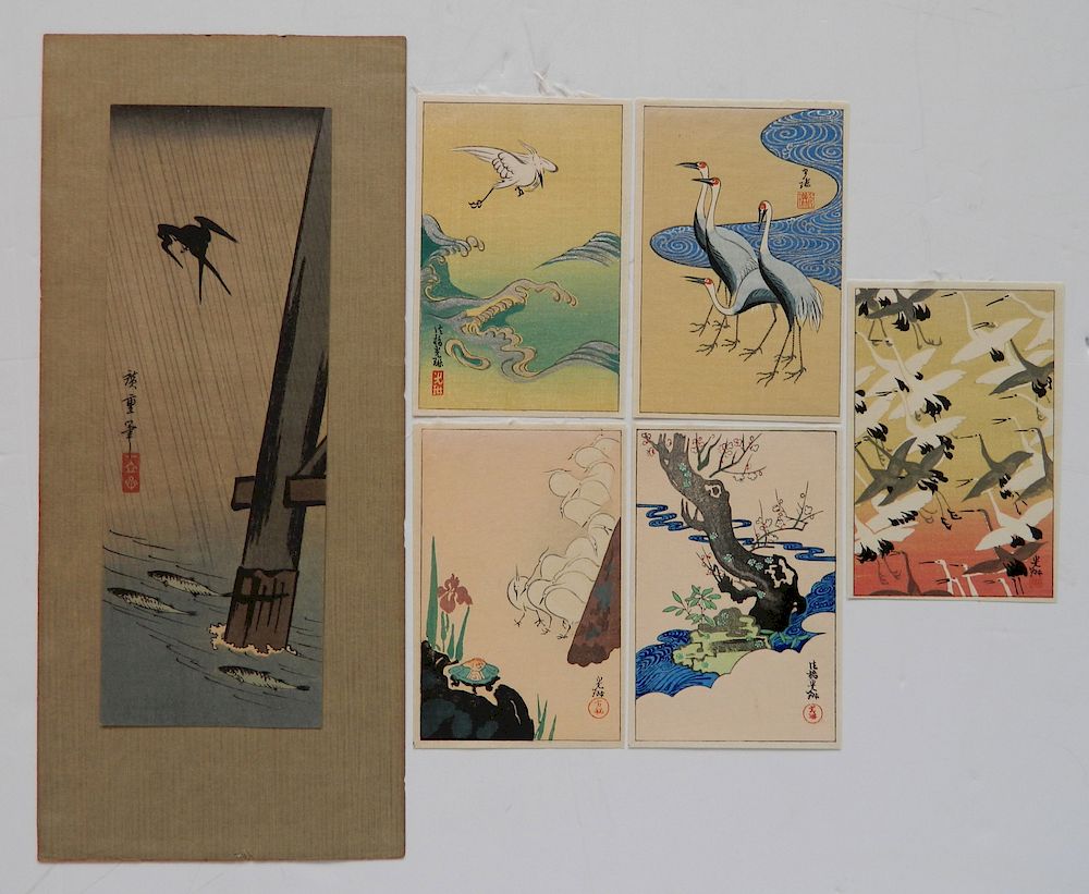 Appraisal: Korin Ogata woodblocks after Korin Ogata Japanese - - Various