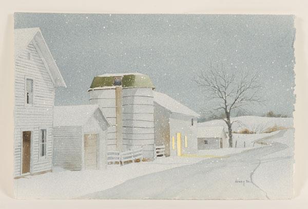 Appraisal: Henry Bell American b Indiana winter farm scene depicting the