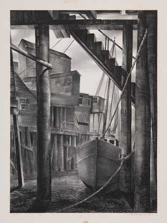 Appraisal: STOW WENGENROTH Two lithographs Miller's Wharf x mm x inches