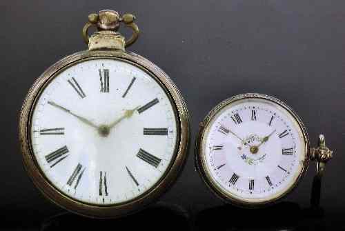 Appraisal: An early Victorian gentleman's silver pair cased verge pocket watch