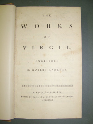 Appraisal: Baskerville Press - THE WORKS OF VIRGIL a few private