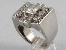 Appraisal: A fine French hallmarked Art Deco platinum and diamond ring