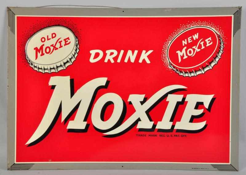 Appraisal: Embossed Tin Moxie Sign s to s Very clean within