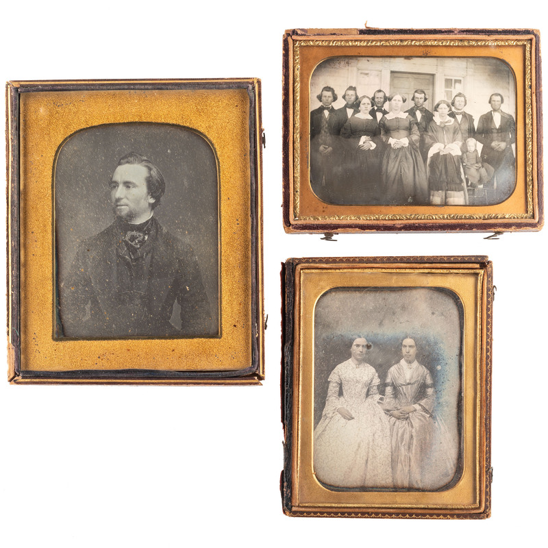 Appraisal: EARLY PHOTOGRAPHY - PORTRAITURE half plate daguerreotype portraits of men