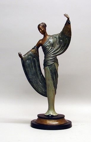 Appraisal: In the Evening bronze tall signed on base Artist Russian