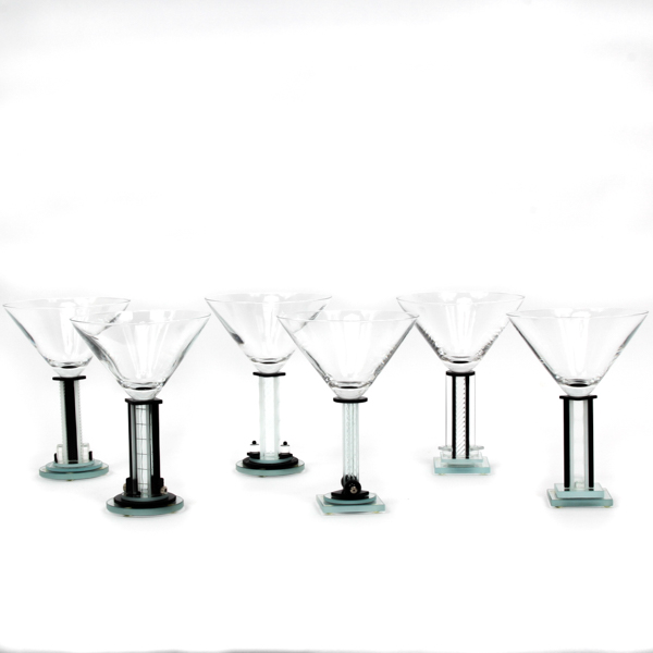 Appraisal: Collection of six Ponzini Art Glass hand made modern design