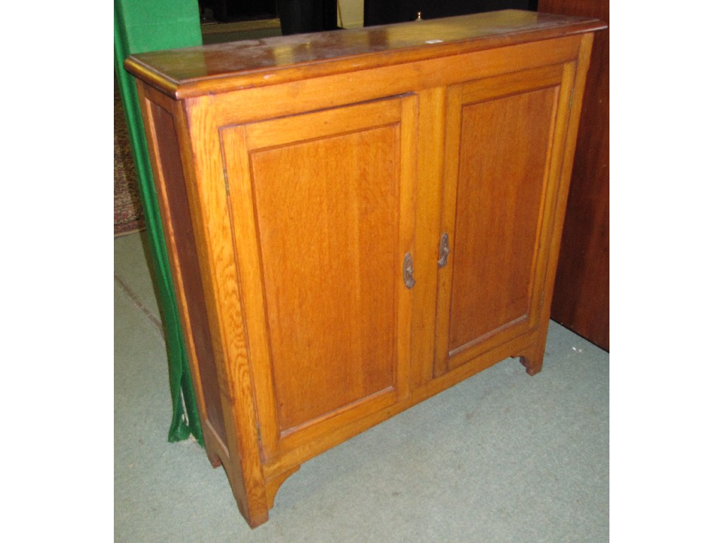 Appraisal: Lot comprising oak two door cupboard and mahogany five drawer