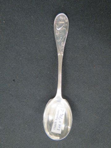 Appraisal: Tiffany Audubon Sterling Silver Jam Spoon or sugar spoon excellent