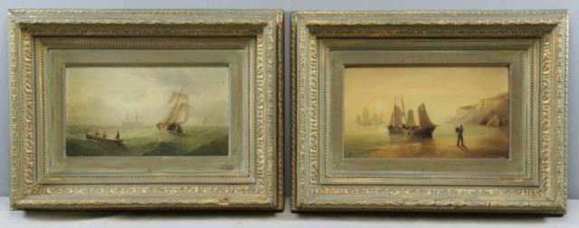 Appraisal: REDMORE Edward K Pair of Mid th C NauticalOil on