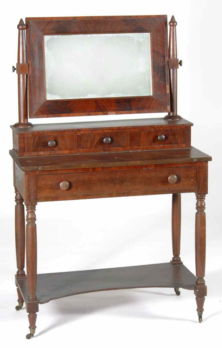 Appraisal: DRESSING TABLE New York th CenturyIn mahogany veneers with tilting