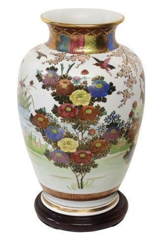 Appraisal: Japanese Satsuma porcelain vase th c parcel gilt and polychrome