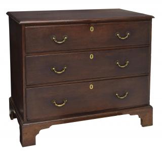 Appraisal: GEORGIAN OAK THREE DRAWER CHEST C Georgian oak three drawer