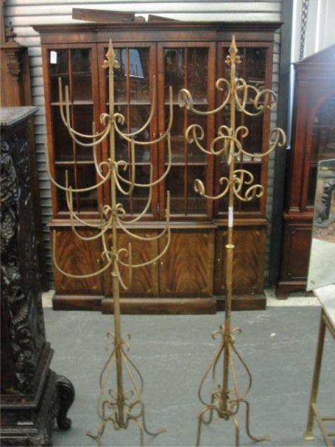 Appraisal: Pair of Gilt Metal Hand Wrought Hat Racks As is