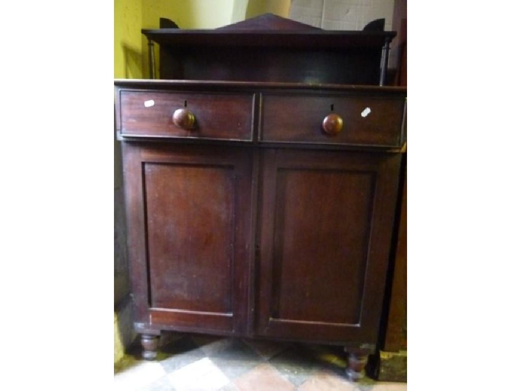 Appraisal: A small th century mahogany chiffonier with shallow raised architectural