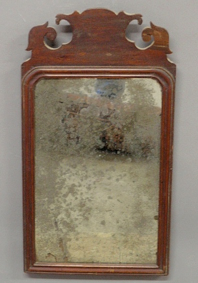 Appraisal: - Queen Anne mahogany courting mirror c from the Hoopes