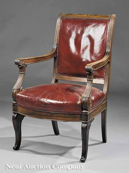 Appraisal: A Louis Philippe Carved Rosewood Armchair c stamped Jeanselme Paris