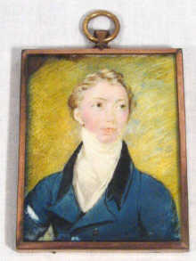 Appraisal: A th century miniature portrait of a gentleman wearing a