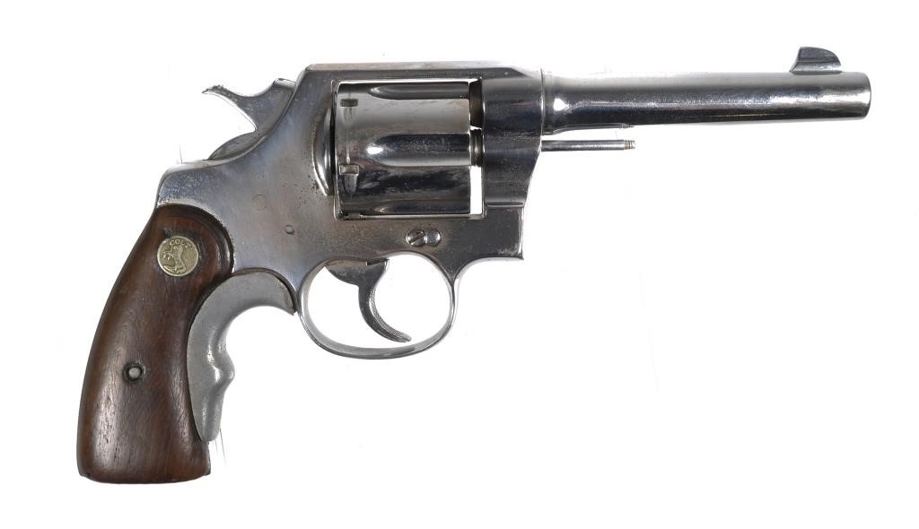 Appraisal: Colt New Service Special nickel plated revolver serial number Manufactured