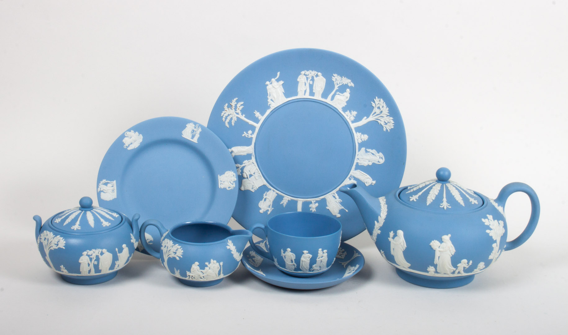 Appraisal: Wedgwood Jasperware assembled tea dessert service pieces comprising teapot serving