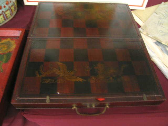 Appraisal: Oriental Chess Set folding board case