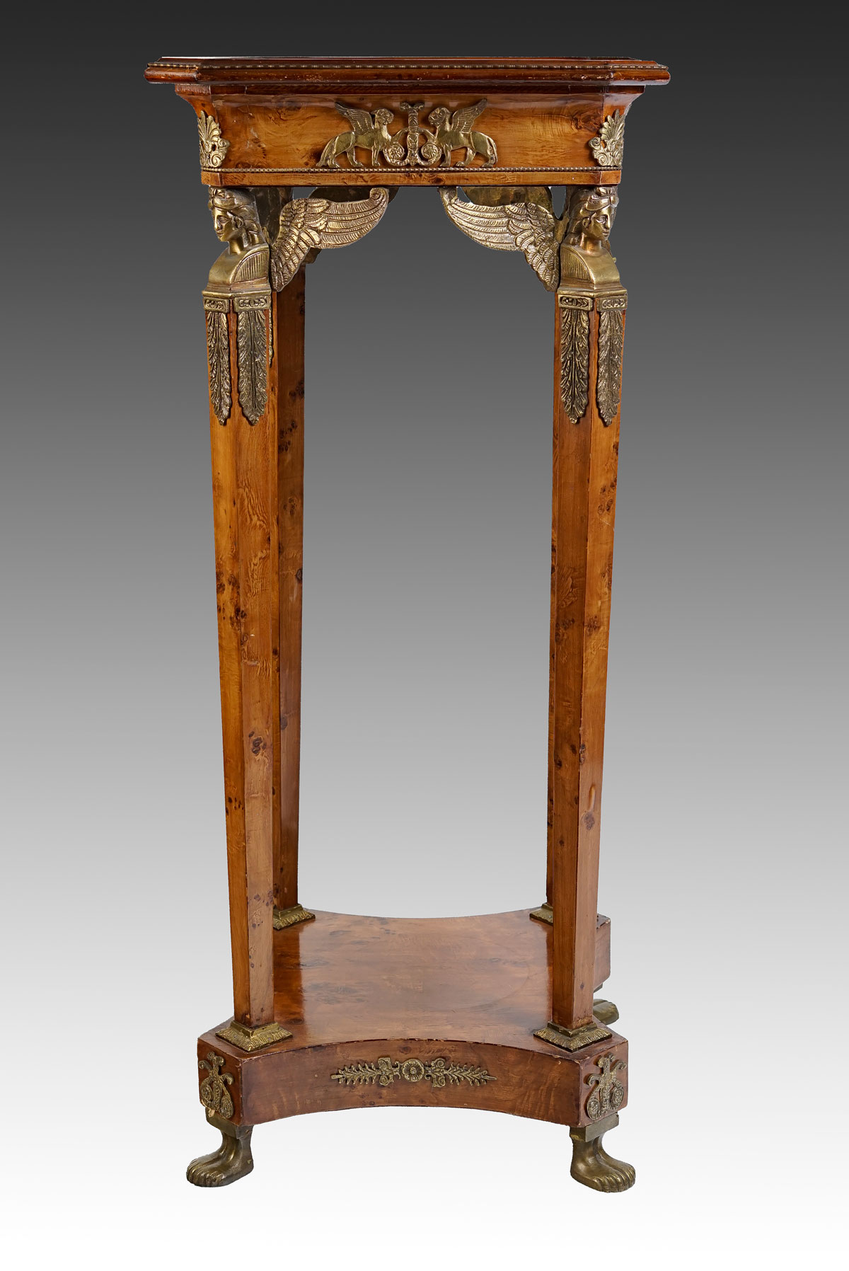 Appraisal: EGYPTIAN REVIVAL STYLE PLANT STAND Large Egyptian Revival plant stand