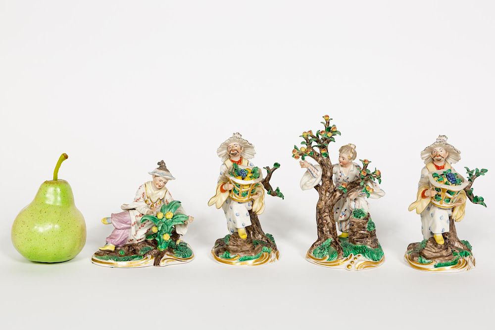 Appraisal: Four Nymphenburg Chinoiserie Figurines th century Nymphenburg Porcelain Manufactory German