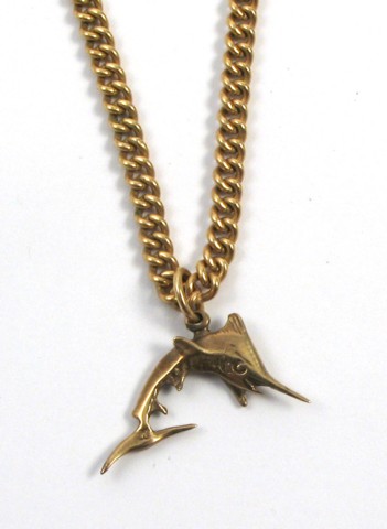 Appraisal: YELLOW GOLD PENDANT NECKLACE the k yellow gold chain suspends