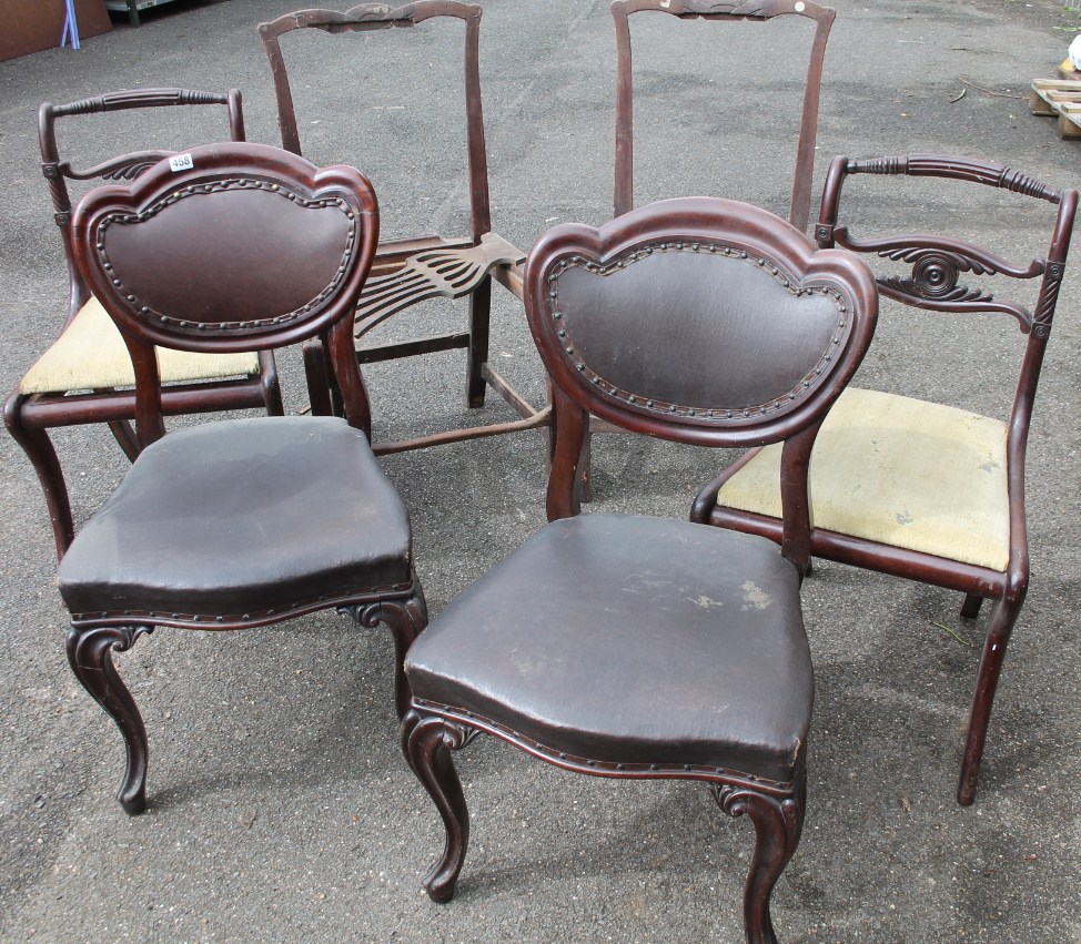 Appraisal: A pair of Regency style mahogany dining chairs in the