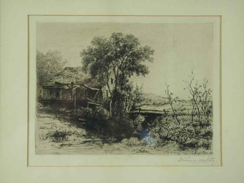 Appraisal: ETCHING - Old mill scene signed lr 'Kruseman van Elten'