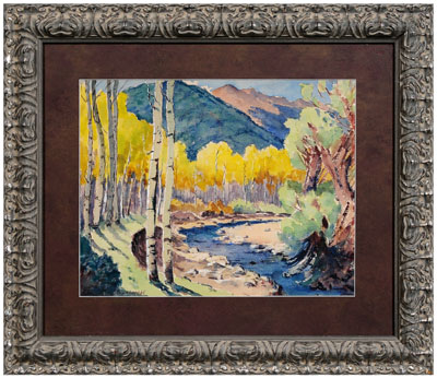 Appraisal: Charles Henry Reynolds watercolor New Mexico - autumn mountain landscape