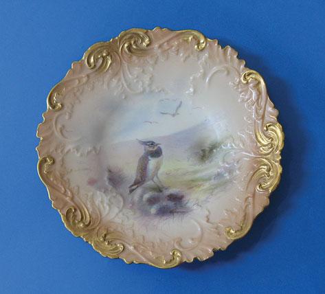 Appraisal: JAMES STINTON A GRAINGER COMPANY WORCESTER CABINET PLATE painted with