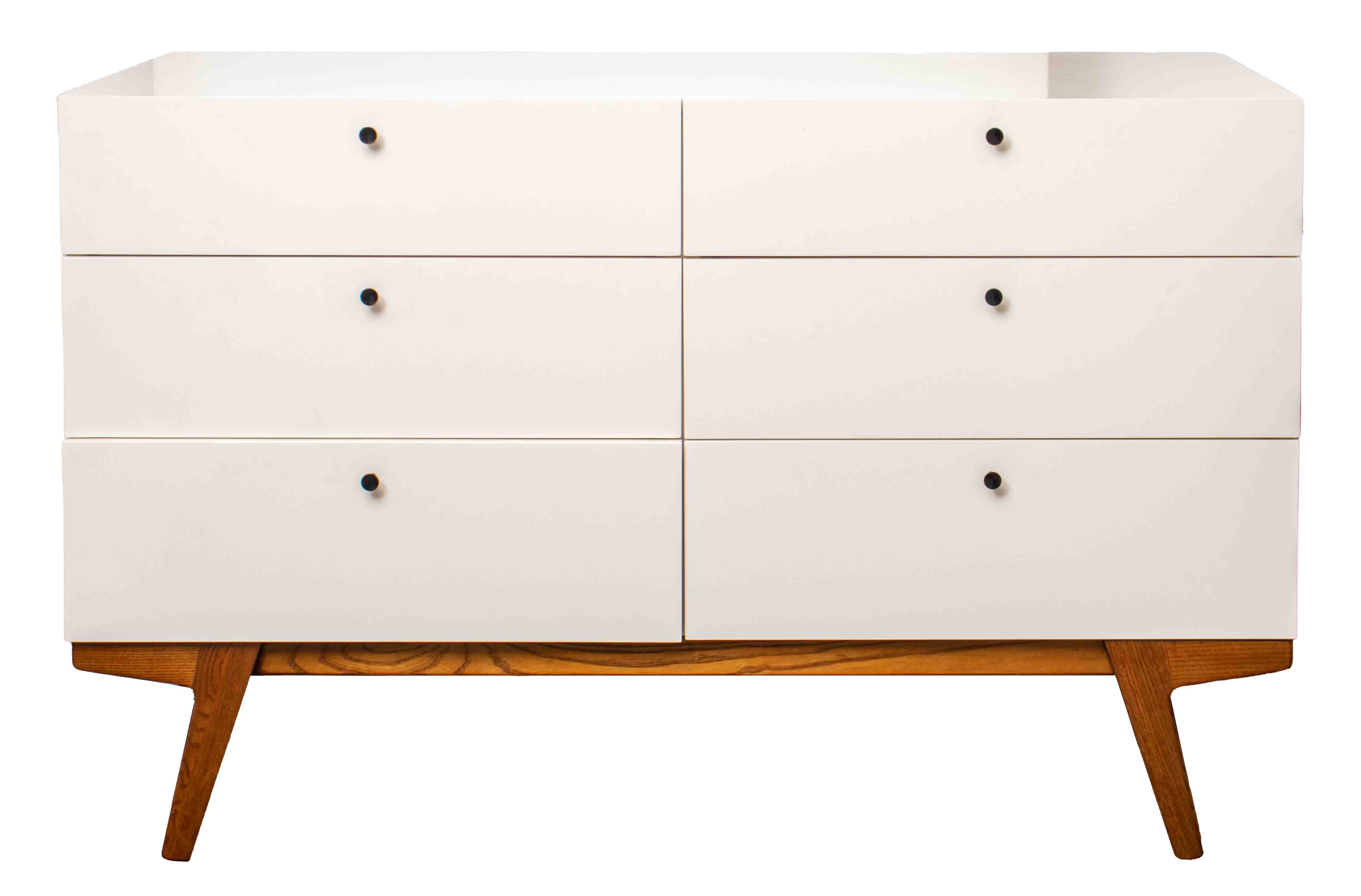 Appraisal: MODERN WHITE LACQUERED WOODEN DRESSER Mid-century modern manner white lacquered