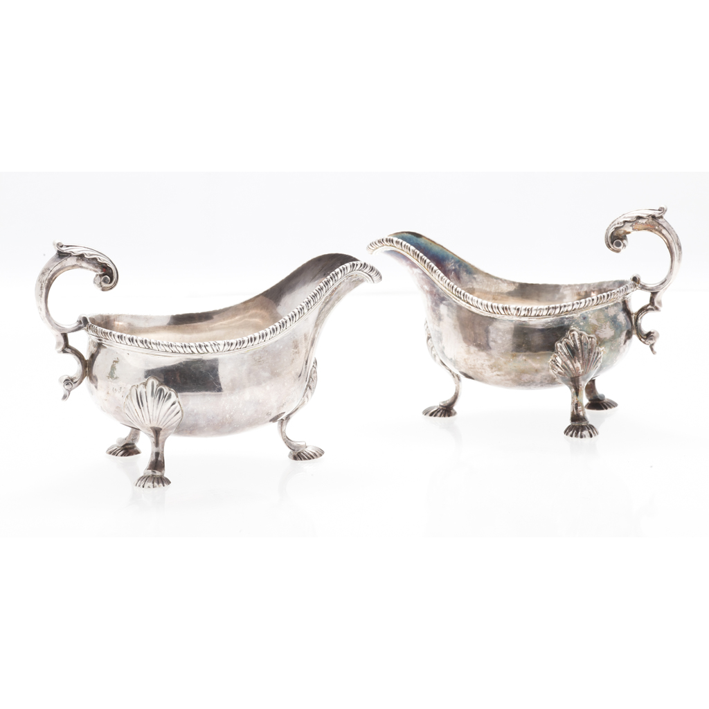 Appraisal: A matched pair of sauce boats Thomas Daniell London Incuse