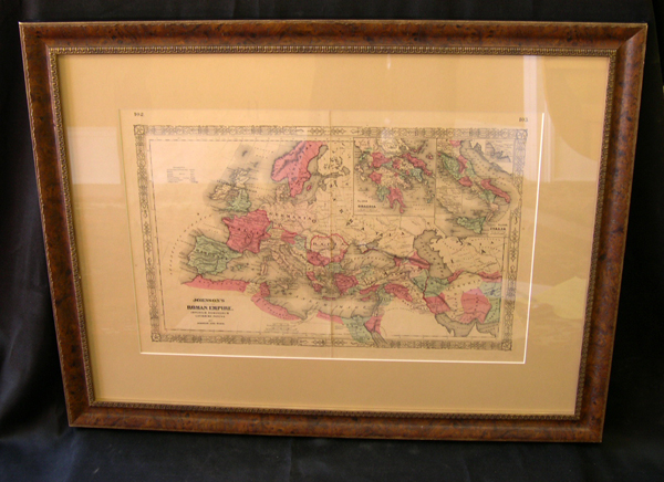 Appraisal: Johnson and Ward Hand-Colored Lithographed Map of the Roman Empire