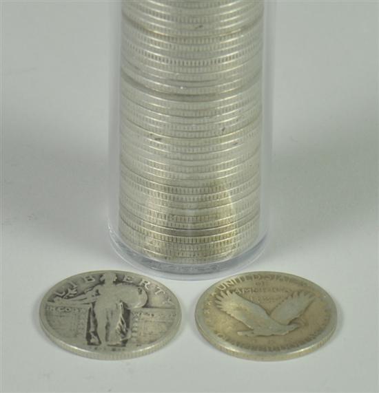 Appraisal: Roll of Standing Liberty Quarters Includes one -S All have